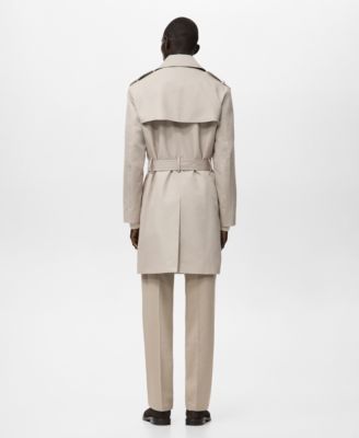 Men's Water-Repellent Belted Trench Coat