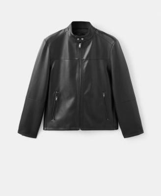 Men's Zip-Up Faux-Leather Jacket