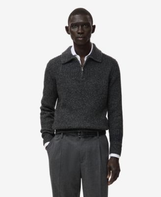 Men's Wool-Blend Zipper Sweater