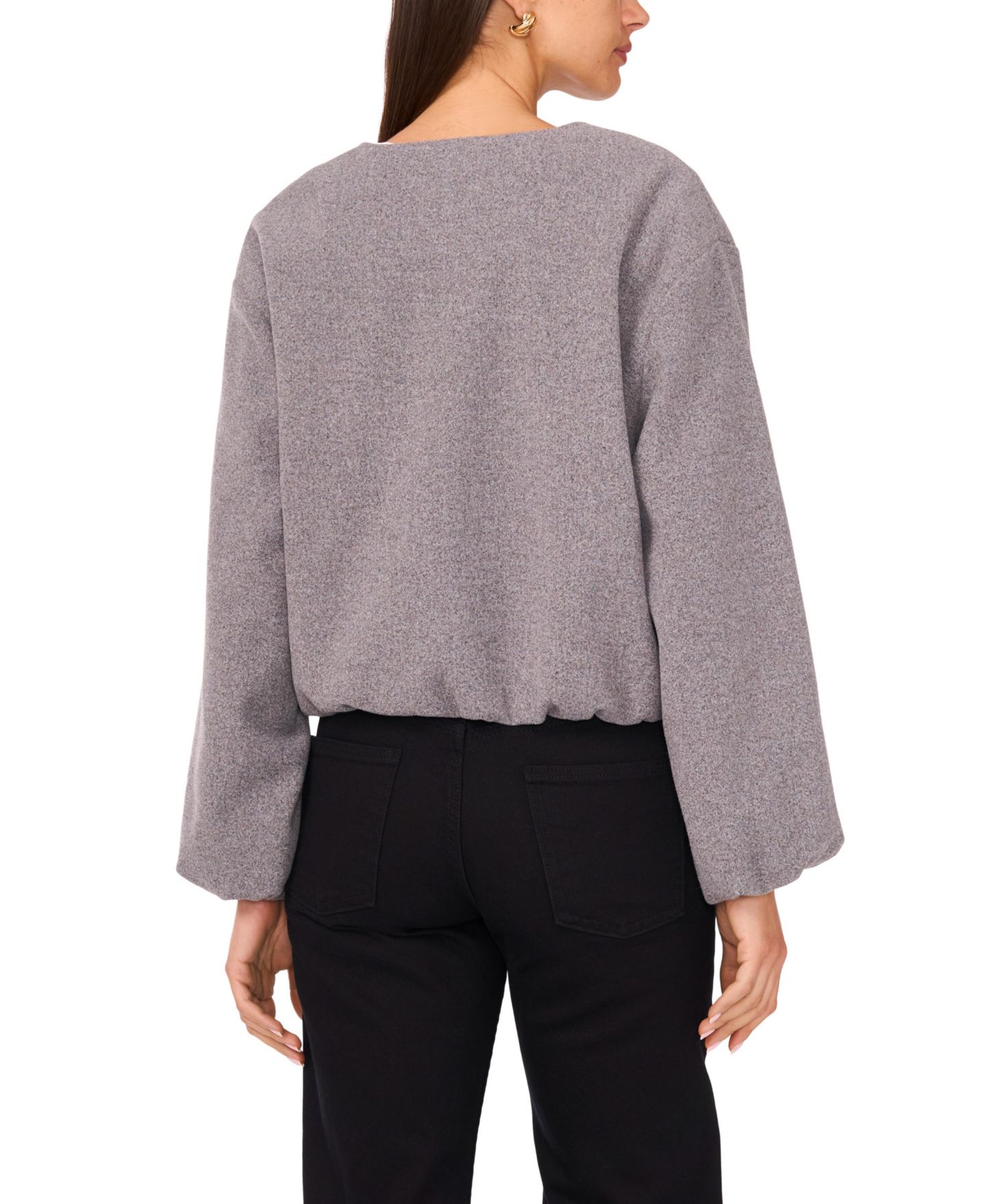 Женская куртка Vince Camuto Cropped Crewneck, цвет: Средний меланжевый серый — фото 3