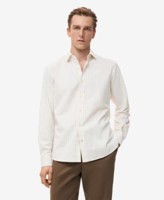 Men's Cotton Regular-Fit Striped Shirt