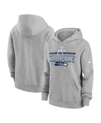 Women's Dark Heather Gray Seattle Seahawks 2025 NFC Conference Champs Locker Room Trophy Collection Hoodie