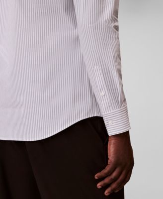 Men's Stripe Tech Slim-Fit Button-Down Shirt