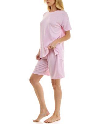 Women's Short-Sleeve Drop Shoulders Top & Shorts, 2-Piece Set