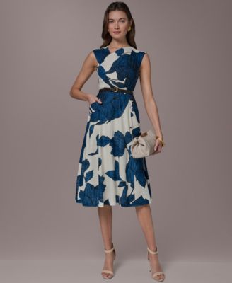 Women's Asymmetrical Neck A-Line Midi Dress