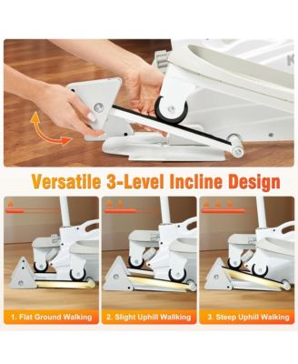 Mini Elliptical Machine with Seat, 3-Level Incline, & LED Display