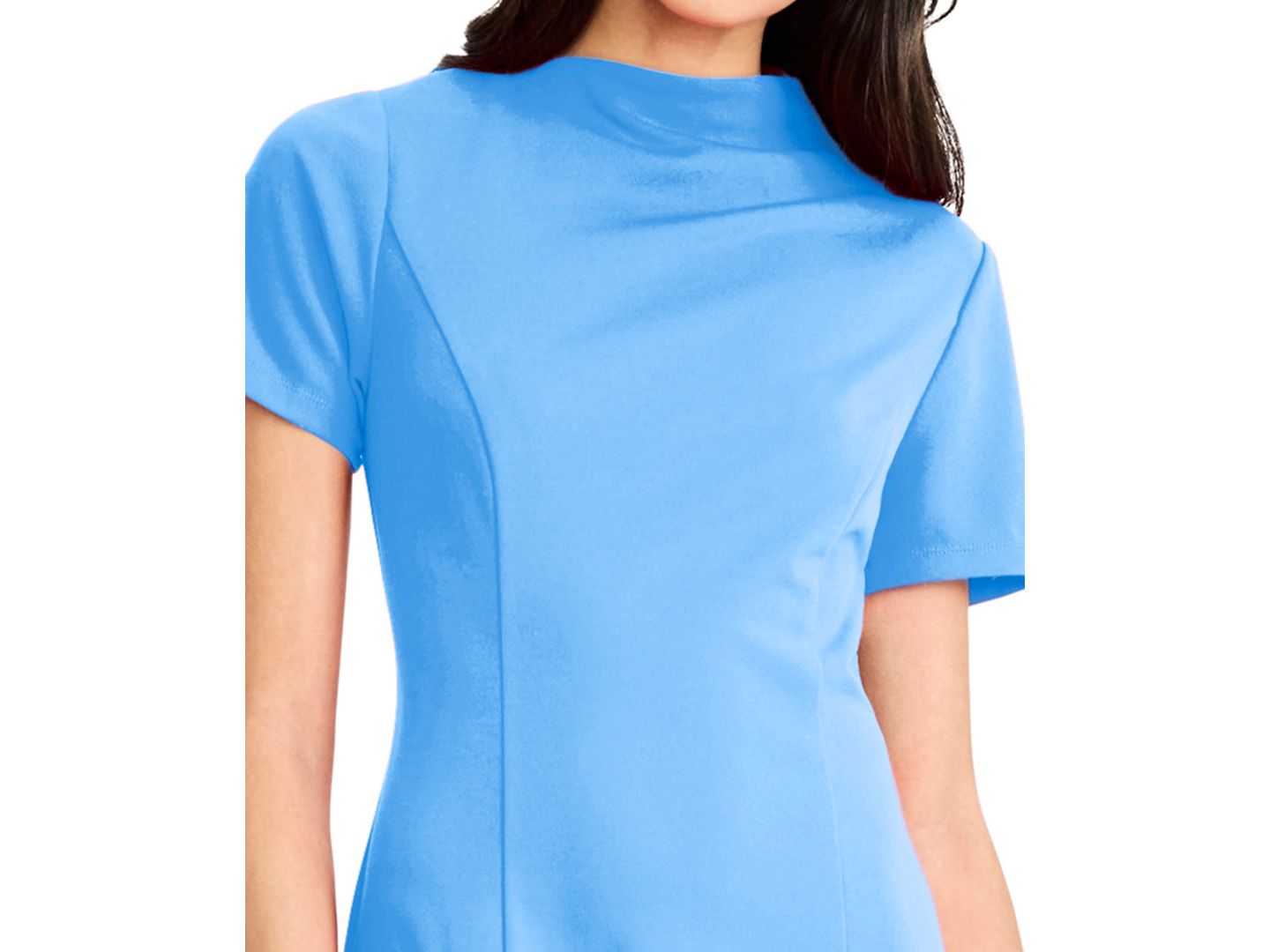 Женское платье Maggy London Mock Neck Short-Sleeve, цвет: Синий — фото 3