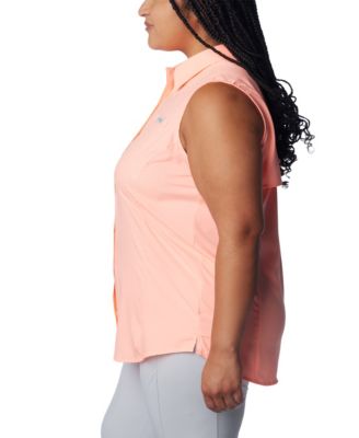 Plus Size PFG Tamiami Button-Front Sleeveless Top