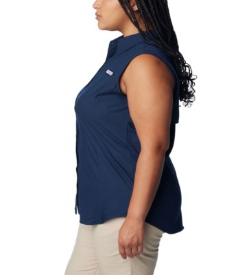 Plus Size PFG Tamiami Button-Front Sleeveless Top