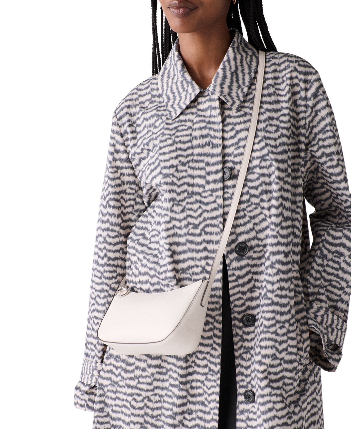 Женская сумка kate spade new york Halo Small Smooth Leather Crossbody, цвет: Кремовый — фото 2