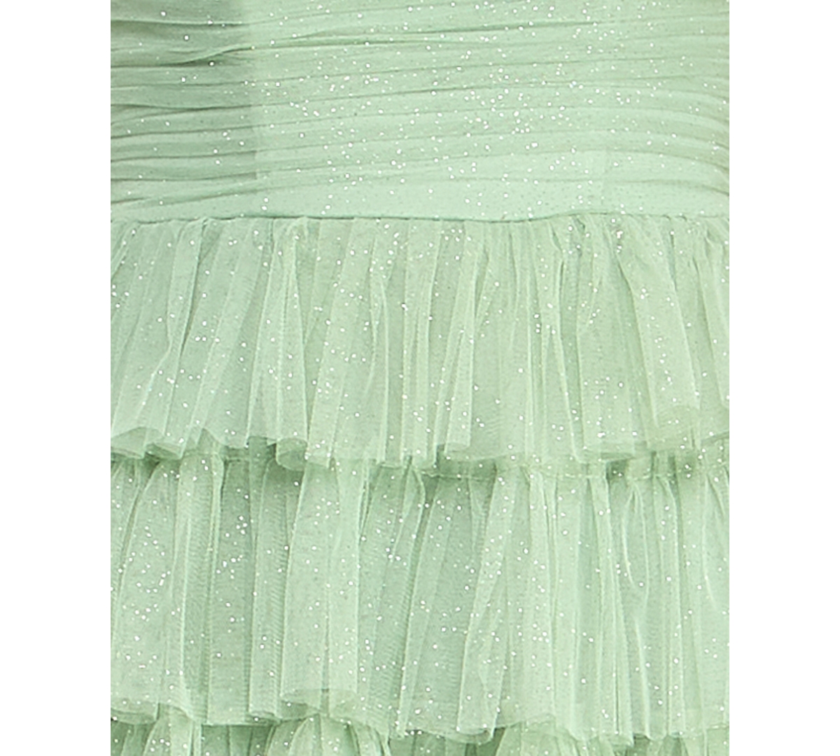 B Darlin Juniors' Strapless Ruffle Mesh Gown