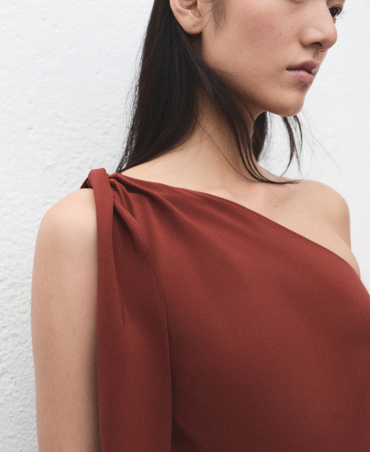 Mango Women's Knot Strap Asymmetrical Dress