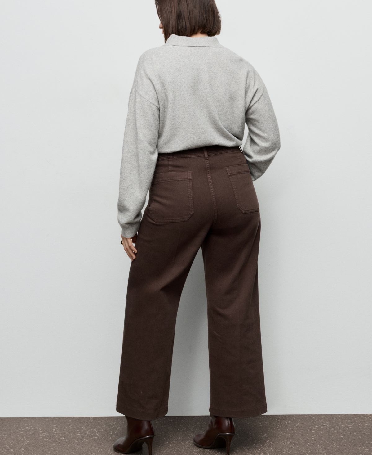 Mango Women's Pockets Wide-Leg Jeans