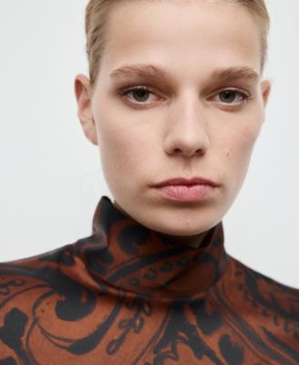 Women's Paisley-Print Satin Blouse