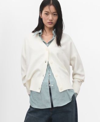 Women's V-Neck Knitted Cardigan Sweater