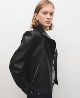 Women's Faux-Leather Biker Jacket