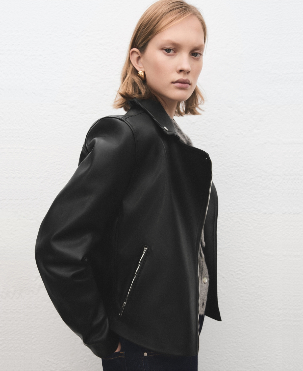 Mango Women's Faux-Leather Biker Jacket