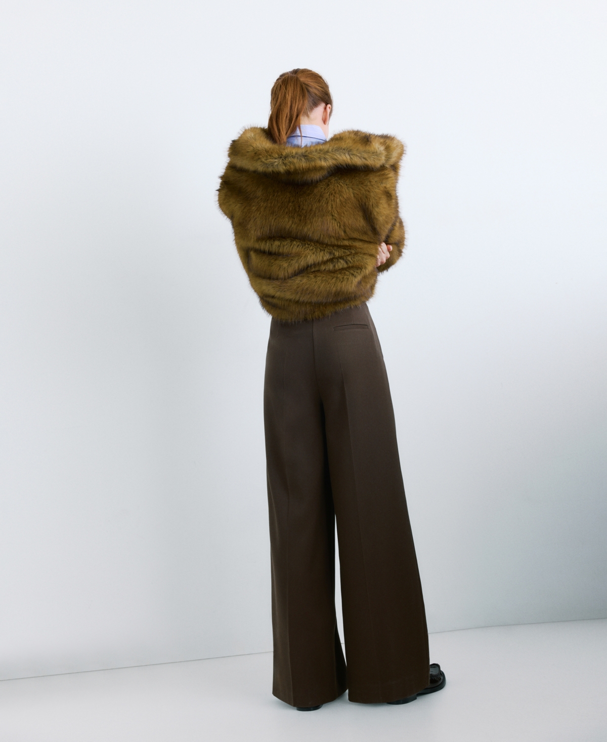 Mango Women's Wide-Leg Mid-Rise Pleated Pants