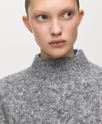 Women's Perkins Neck Braided Sweater