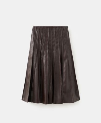 Women's Faux-Leather Godet Skirt