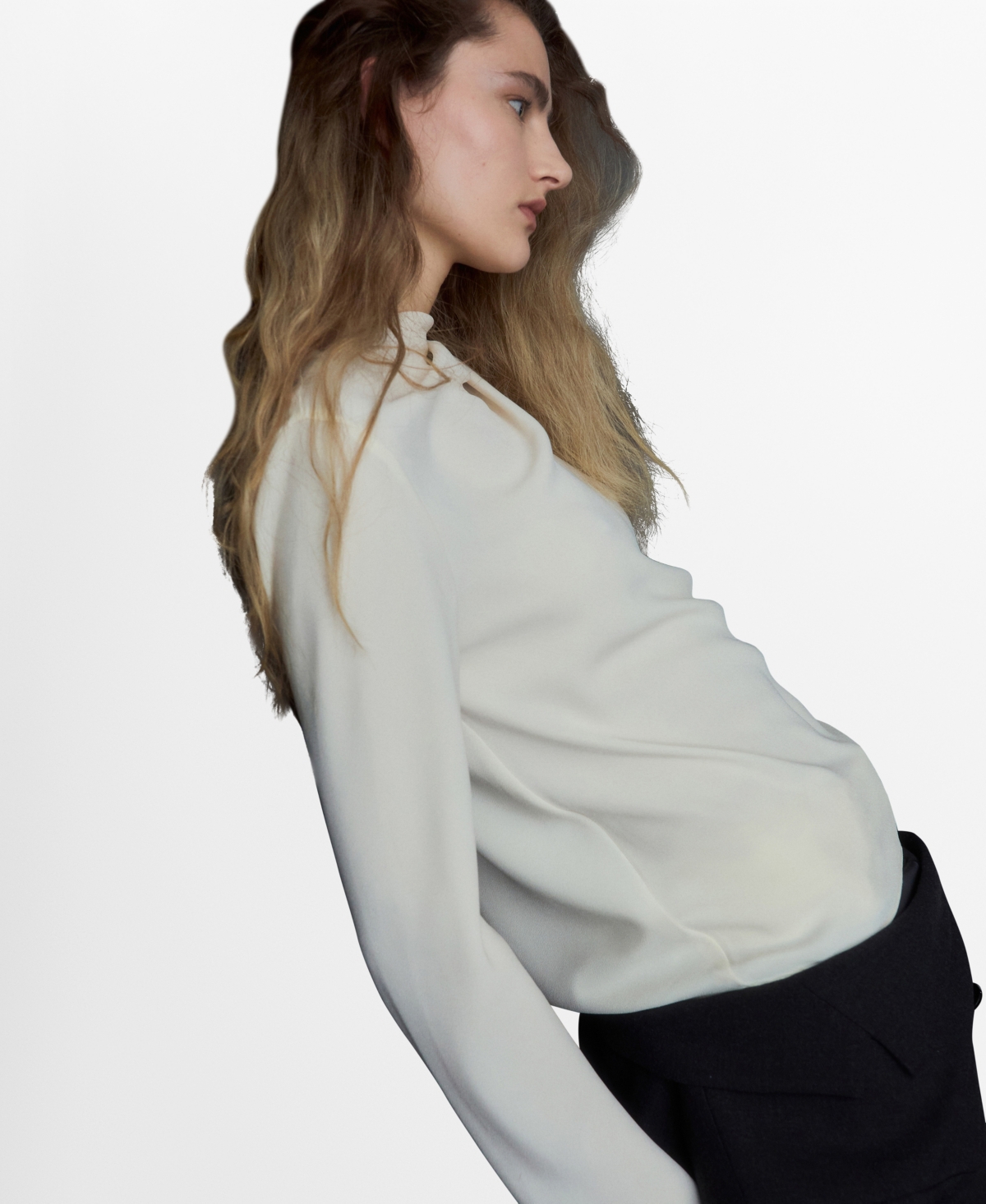 Mango Women's Draped Boat-Neck Blouse