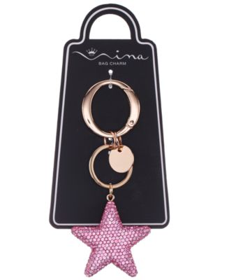 Nina Crystal star bag charm - Icy pink