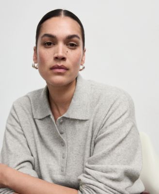 Women's Long-Sleeved Polo-Neck Sweater