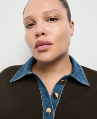 Women's Combined Shirt-Collar Sweater