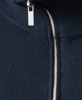 Women's Zip Neck Contrast-Stripe Sweater