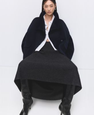 Women's Wool Funnel-Neck Coat