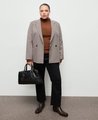 Women's Double-Breasted Micro-Houndstooth Jacket