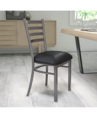 Clear Coated Ladder Back Metal Restaurant Dining Chair