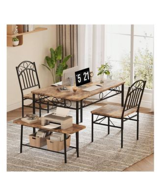 Kitchen Table Dining Table Set For 4 4Piece Dining Room Table and Chairs 43.3inch Kitchen Table Set