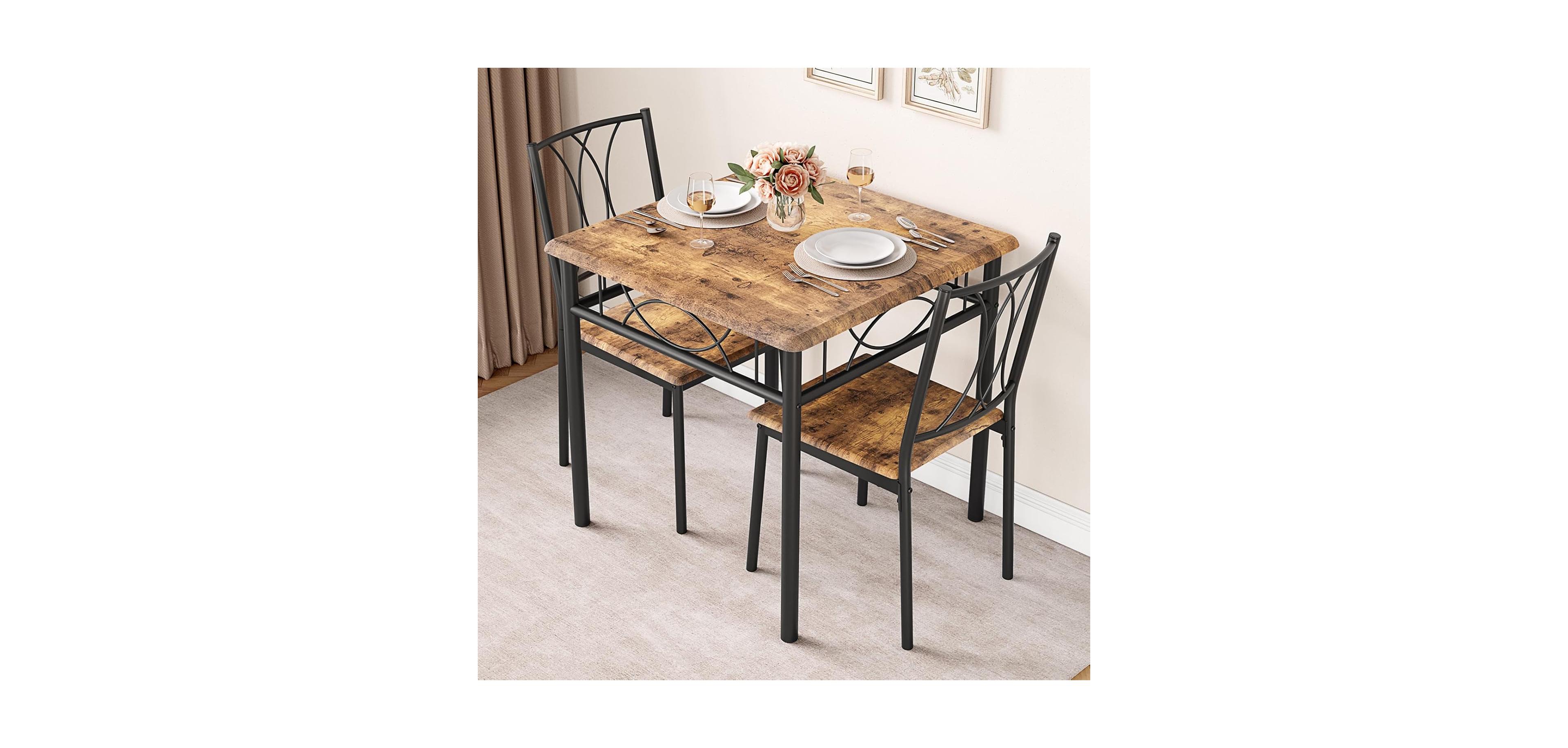 Gaomon Kitchen Table Small Dining Table Set for 2 Table and Chairs Set of 2
