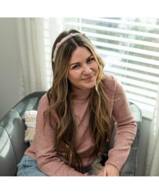 Women's Knotted Tweed Headband - Cream Beige