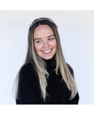 Women's Knotted Tweed Headband - Black Ivory