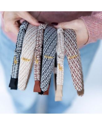 Women's Classic Padded Tweed Headband - Cream Beige