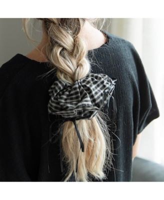 Women's Oversized Ribbon Scrunchie Set of 3 - Plaid Bows