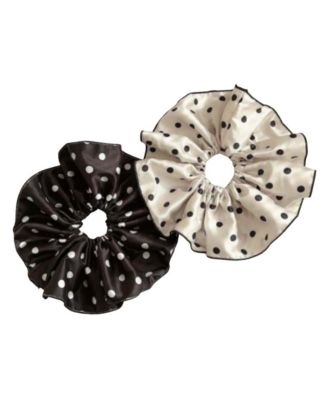 Women's Oversized Satin Scrunchie Duo - Polka Dots