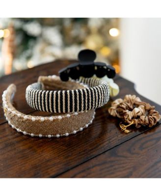 Women's Classic Pearl Headband - Tan