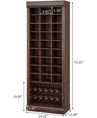 Shoe Cabinet, 10-Tier Entryway Shoe Storage Cabinet with 27 Cubbies and Tall Boots Storage, Freestanding Tall Shoe Organizer Cabinet