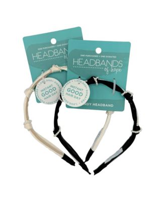 Women's Knotted Satin Headband - Black Pearl