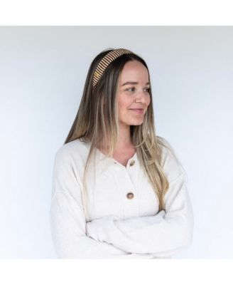 Women's Classic Padded Rope Headband - Gold Ivory