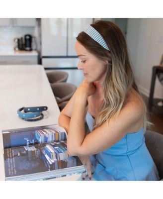 Women's Classic Padded Rope Headband - Blue White