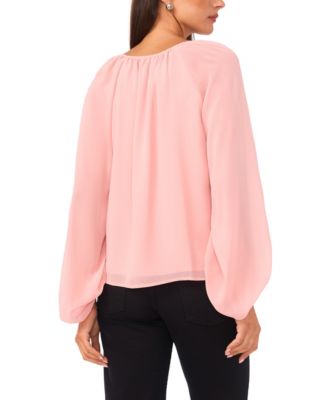 Women's Balloon Sleeve V-Neck Top