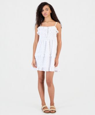 Juniors' Tiered Smocked Mini Dress