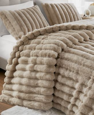 Jasmine Faux Fur Reverse to Velvet 3-Pc. Comforter Set, Full/Queen