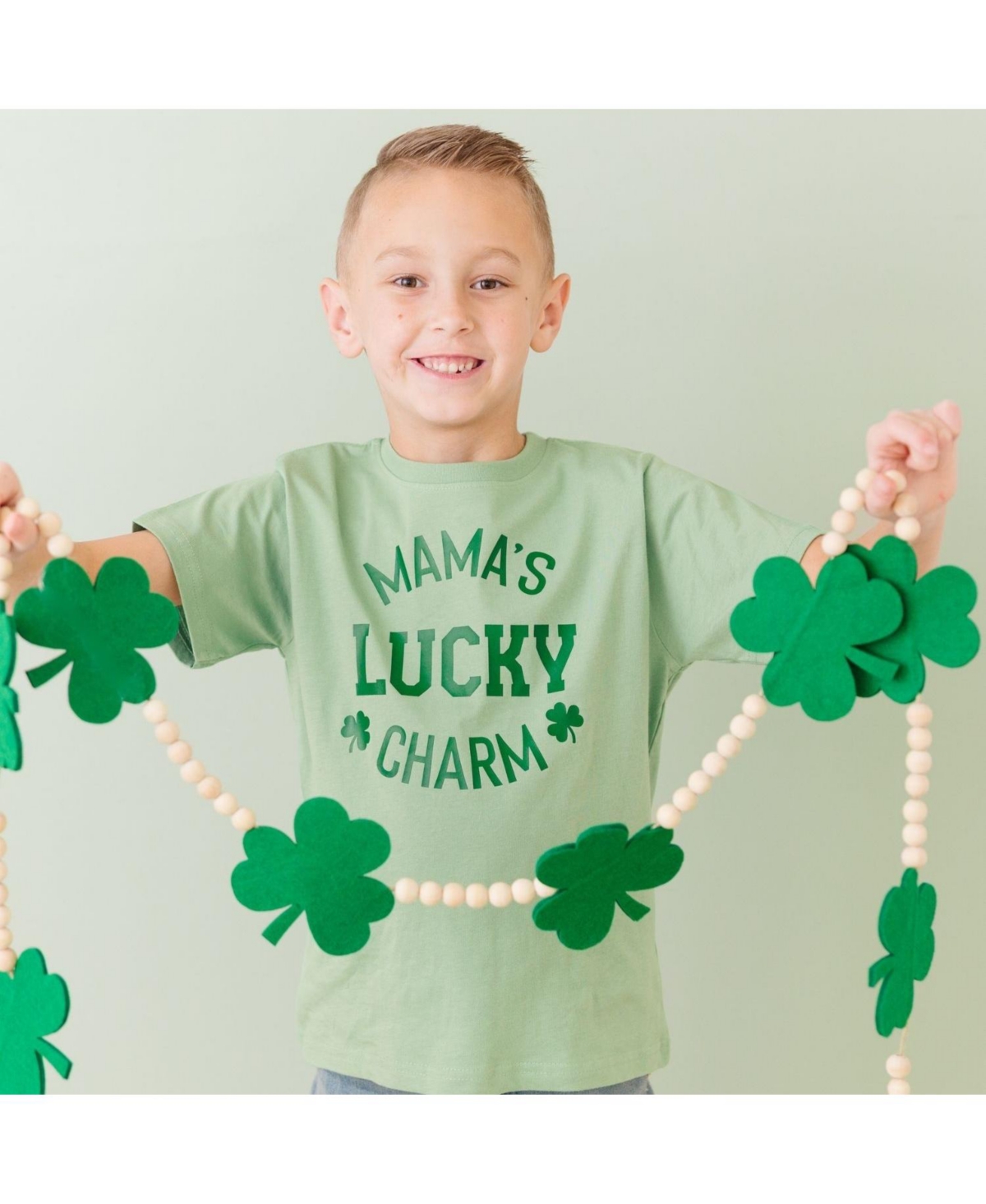 Sweet Wink Little Boys Mama's Lucky Charm St. Patrick's Day Short Sleeve T-Shirt