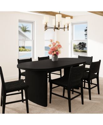 Kitchen Table 70 Oval Dining Table for 6 to 8 People Long Large Kitchen Table for Dining Room, Home Office, Living Room