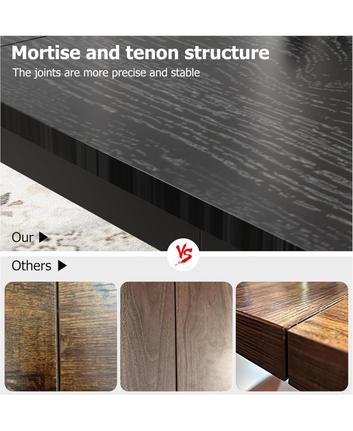 Gaomon Kitchen Table 70.8inch Industrial Dining Table for 6 Wooden Long Dinner Table